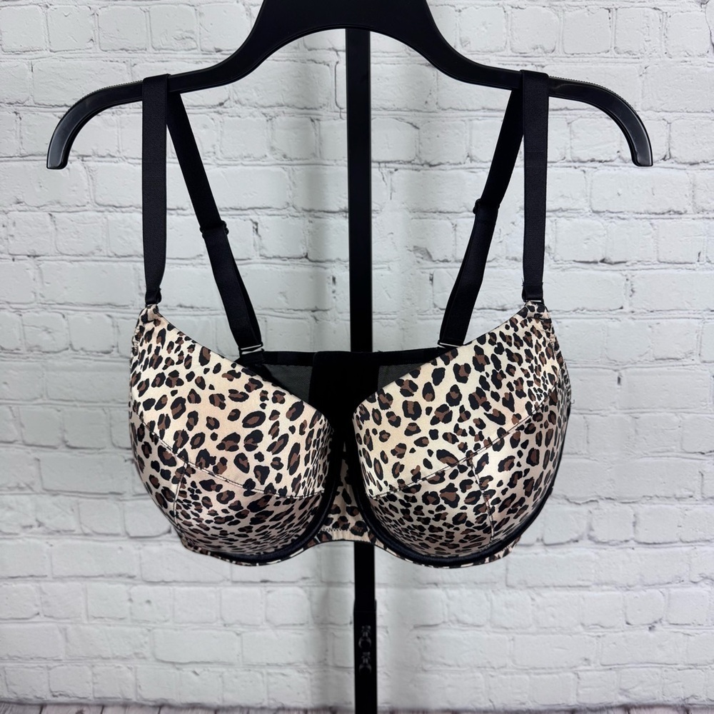 Cacique Leopard Print Underwire Bra Size 44DDD